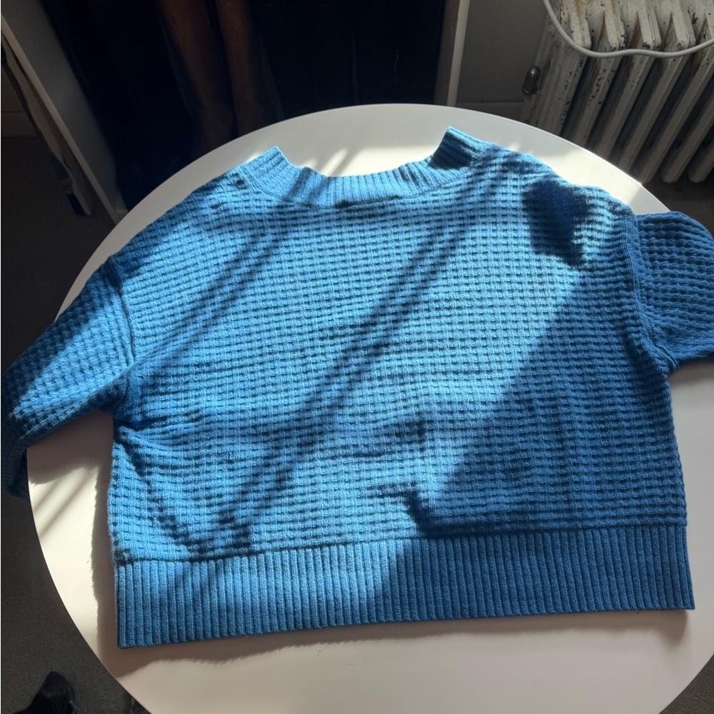 Everlane Blue Belgian waffle cashmere sweater - Picture 6 of 10